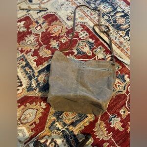 Moop Waxed Canvas Crossbody Bag Leather Straps